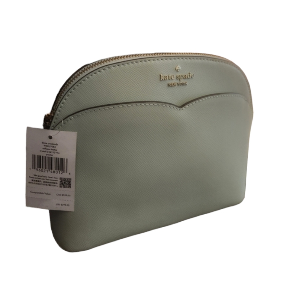 Kate Spade Dome Crossbody Saffiano Leather Pale Sapphire Payton Purse Bag New - Picture 2 of 7